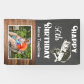 ハッピーバースデーの魚釣りの写真の名前の父の人 横断幕 (横)