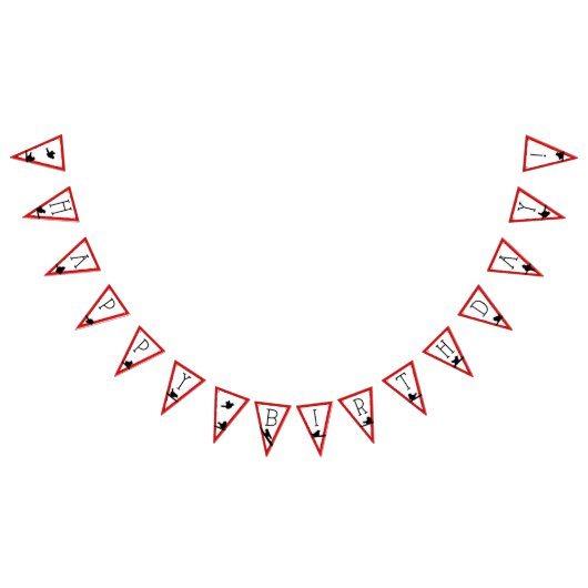 ハッピーバースデーの鳥の旗 バンティングフラッグ (全)