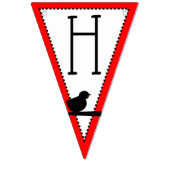 ハッピーバースデーの鳥の旗 バンティングフラッグ (第2の旗)