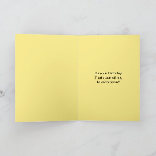 ハッピーバースデーの鶏と鶏赤い羽根 カード (内部)