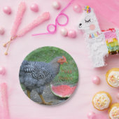 ハッピーバースデーの鶏はスイカを愛します ペーパープレート (パーティー)