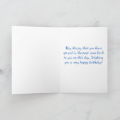 ハッピーバースデーの黄色いラブラドル・レトリーバー犬の小犬 カード (内部)