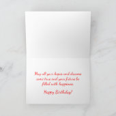 ハッピーバースデーの黄色いラブラドールの実験室の小犬カード カード (内部)