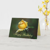ハッピーバースデーの黄色バラの芽カード カード (黄色い花)