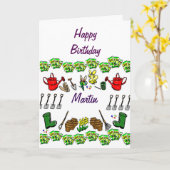 ハッピーバースデーの(一流の)園芸挨拶状 カード (黄色い花)