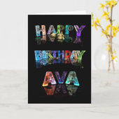 ハッピーバースデーのAvaカード カード (黄色い花)