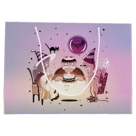 ハッピーバースデーのFrankieのギフトバッグ ラージペーパーバッグ (裏面)