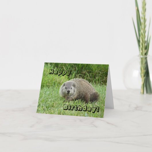 ハッピーバースデーのgroundhog カード (正面)