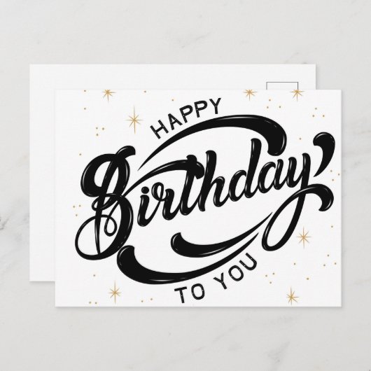 ハッピーバースデーはがき ポストカード (正面/裏面)