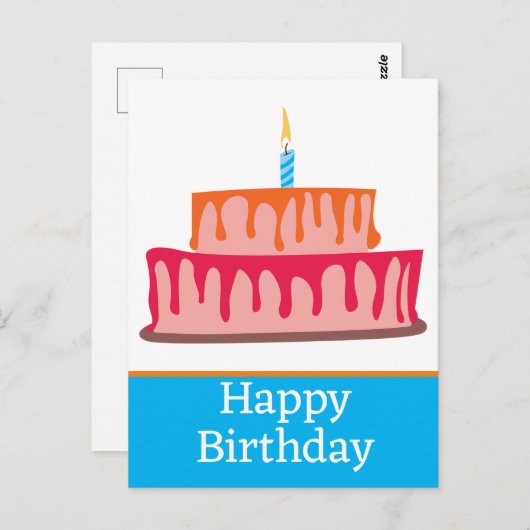 ハッピーバースデーはがき ポストカード (正面/裏面)