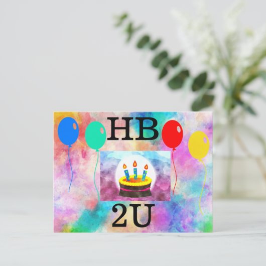 ハッピーバースデーはがき ポストカード (スタンド正面)