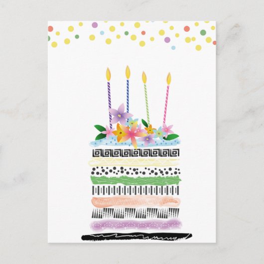 ハッピーバースデーはがき ポストカード (正面)