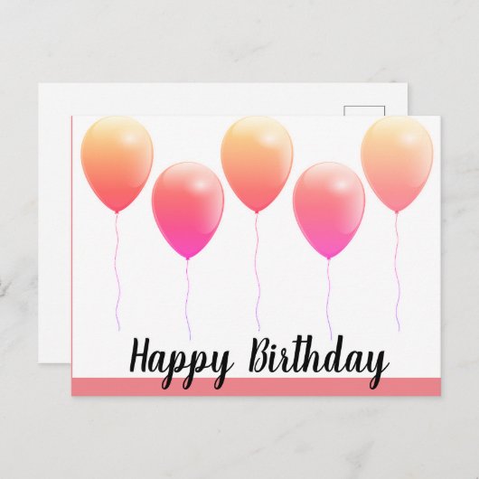 ハッピーバースデーはがき ポストカード (正面/裏面)