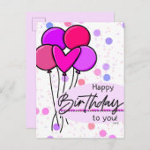 ハッピーバースデーはがき ポストカード (正面/裏面)