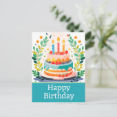 ハッピーバースデーはがき ポストカード (スタンド正面)
