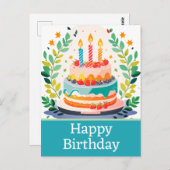 ハッピーバースデーはがき ポストカード (正面/裏面)