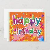 ハッピーバースデーはがき ポストカード (正面/裏面)