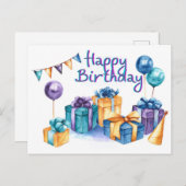 ハッピーバースデーはがき ポストカード (正面/裏面)