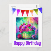 ハッピーバースデーはがき ポストカード (正面/裏面)