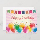 ハッピーバースデーはがき ポストカード (正面/裏面)