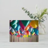 ハッピーバースデーはがき 箔シーズンポストカード (立ち正面)