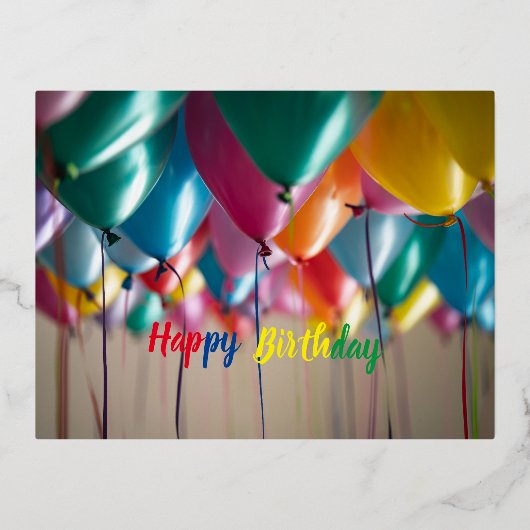 ハッピーバースデーはがき 箔シーズンポストカード (正面)