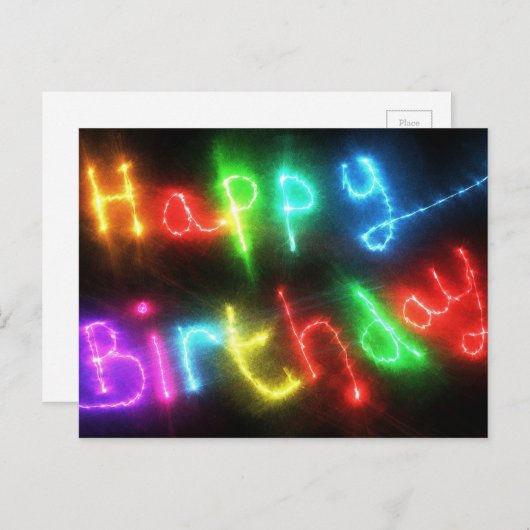 ハッピーバースデーはがき(色鮮やか) ポストカード (正面/裏面)