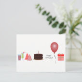 ハッピーバースデーはがき – 赤 ポストカード (スタンド正面)