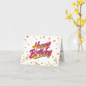ハッピーバースデーはっきりした#1 カード (黄色い花)