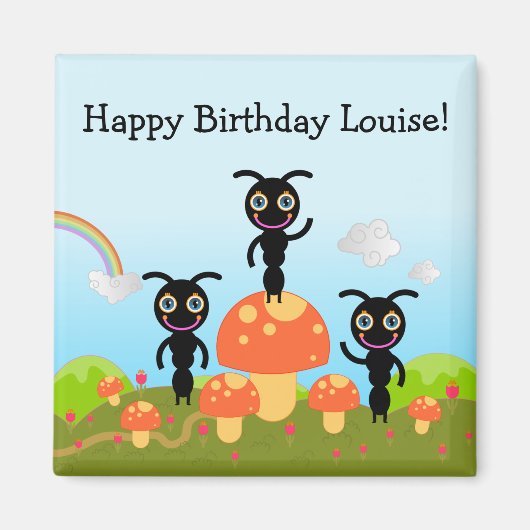 ハッピーバースデーはアリを言う マグネット (正面)