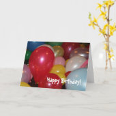 ハッピーバースデーはカードを風船のようにふくらませます カード (黄色い花)