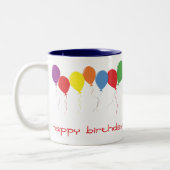 ハッピーバースデーはコーヒー・マグを風船のようにふくらませます ツートーンマグカップ (左)