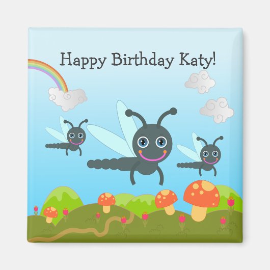 ハッピーバースデーはトンボを言う マグネット (正面)