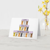 ハッピーバースデーはニューヨークの『Cartoon Cats』 カード (黄色い花)