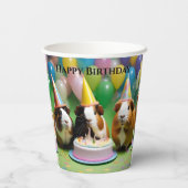 ハッピーバースデーはパーティーモルモット、 紙コップ (裏面)