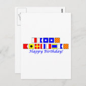 ハッピーバースデーはフラグ航海のアルファベットで表記 ポストカード (正面/裏面)