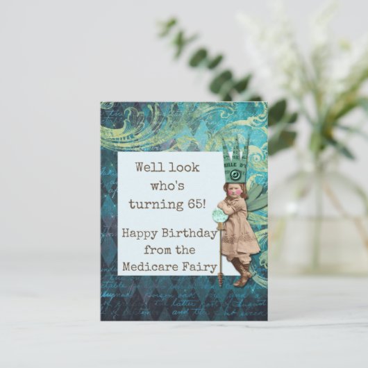 ハッピーバースデーはメディケア妖精のはがき ポストカード (スタンド正面)