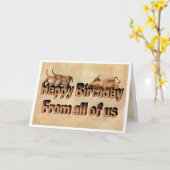 ハッピーバースデーは全てのダックスフントからの カード (黄色い花)