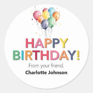 ハッピーバースデーは友人のステッカーの好意から ラウンドシール