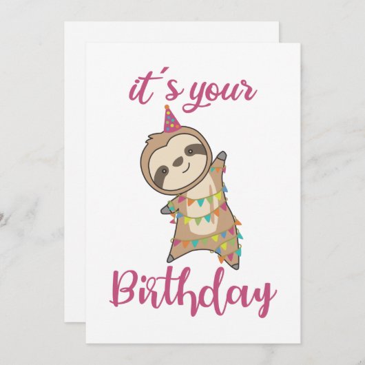 ハッピーバースデーは可愛い大人のクロットを投げることを願う 招待状 (正面/裏面)