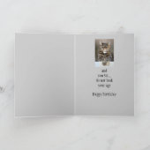 ハッピーバースデーは年齢のおもしろい猫見ません カード (内部)