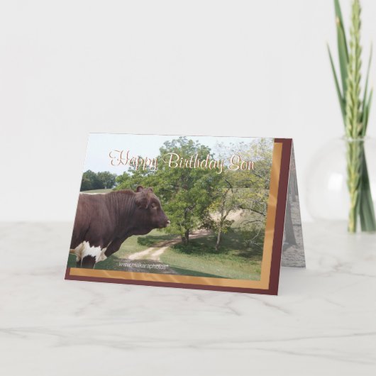 ハッピーバースデーは息子カスタマイズ カード (正面)