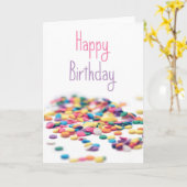 ハッピーバースデーは振りかけます カード (黄色い花)