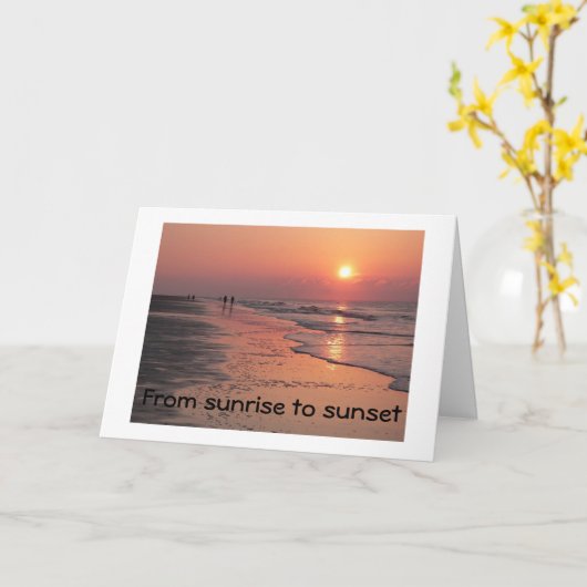 「ハッピーバースデーは日の出から日没まで カード (黄色い花)