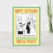ハッピーバースデーは牧師か教区司祭に カード (正面)
