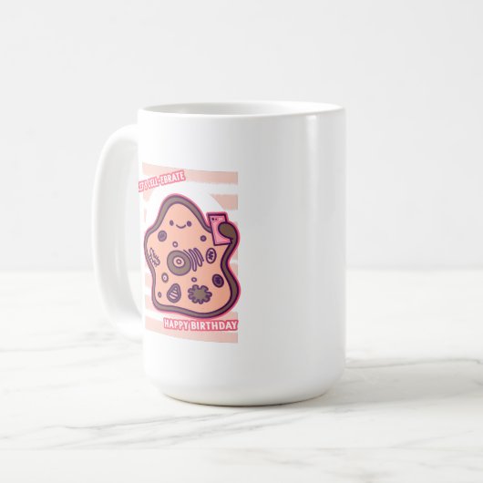 ハッピーバースデーは祝生物学の細胞を腐らせる コーヒーマグカップ (正面左)