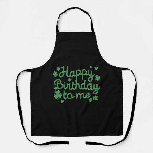 ハッピーバースデーは私に，生まれSt patricks day エプロン (正面)