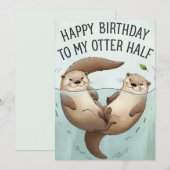 ハッピーバースデーは私の半夫おもしろい妻に 招待状 (正面/裏面)