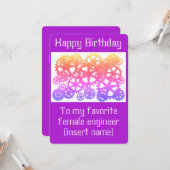 ハッピーバースデーは私の女お気に入りののエンジニア! カード (正面/裏面インサイチュ)