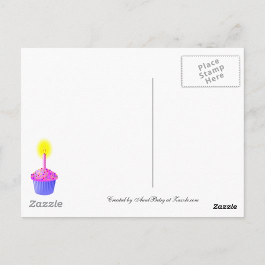 ハッピーバースデーは郵便はがきを風船のようにふくらませます ポストカード (裏面)